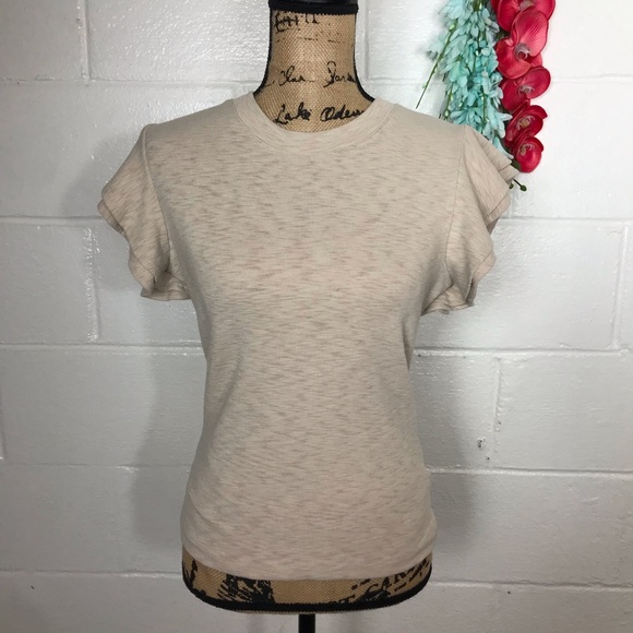 Anthropologie Tops - Anthropologie Deletta ruffle sleeve knit top S
